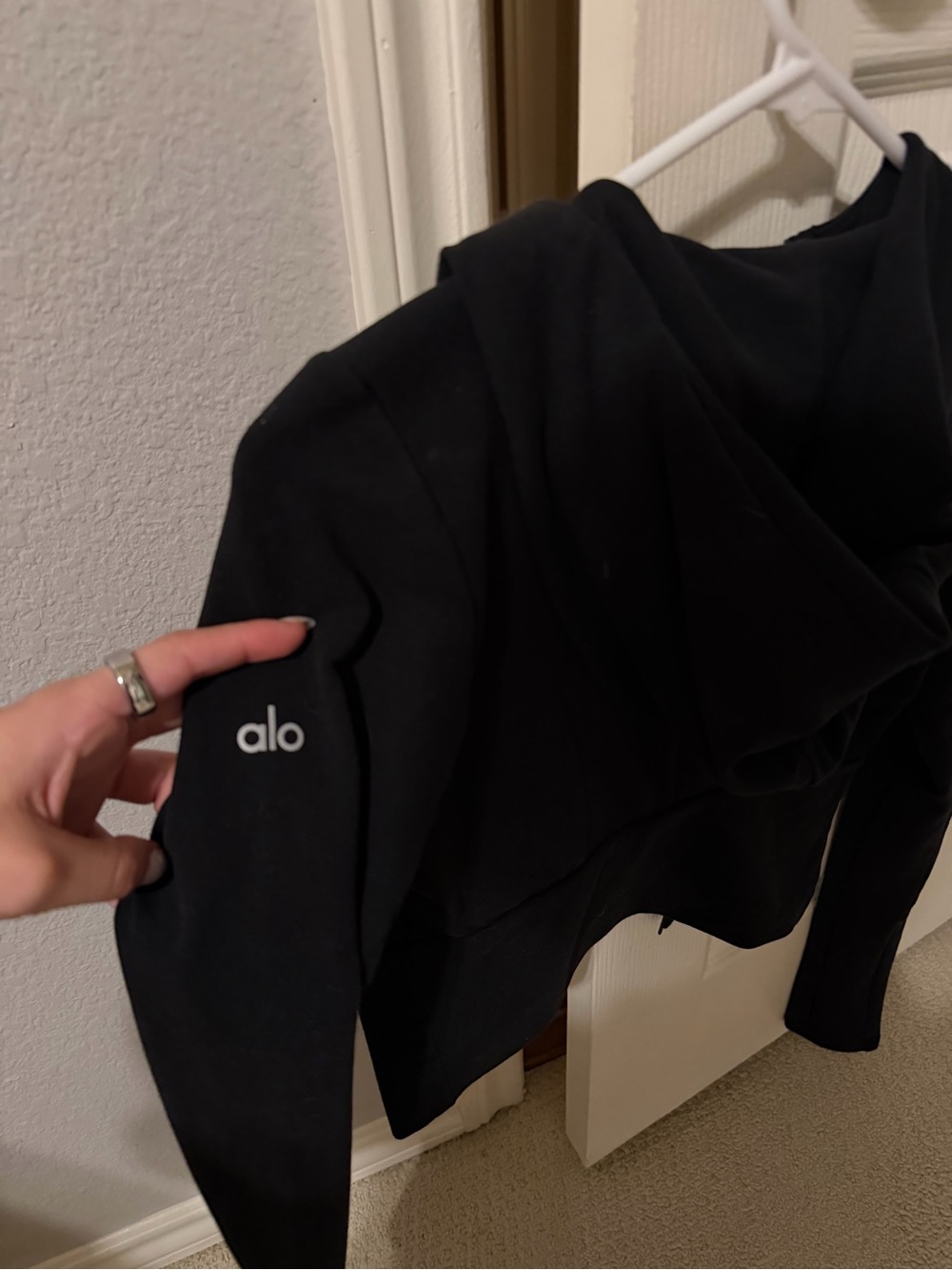 Alo sway full zip hoodie black - Picture 4 of 8